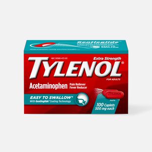 Tylenol Extra Strength Easy-to-Swallow Caplets with Gentleglide, 100 ct.