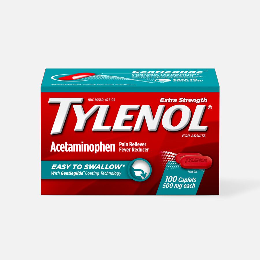 Tylenol Extra Strength Easy-to-Swallow Caplets with Gentleglide, 100 ct., , large image number 0