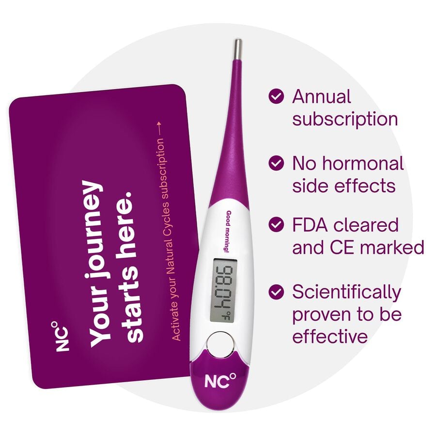 Natural Cycles 12 Month Birth Control with Basal Body Thermometer - Annual Subscription, , large image number 1