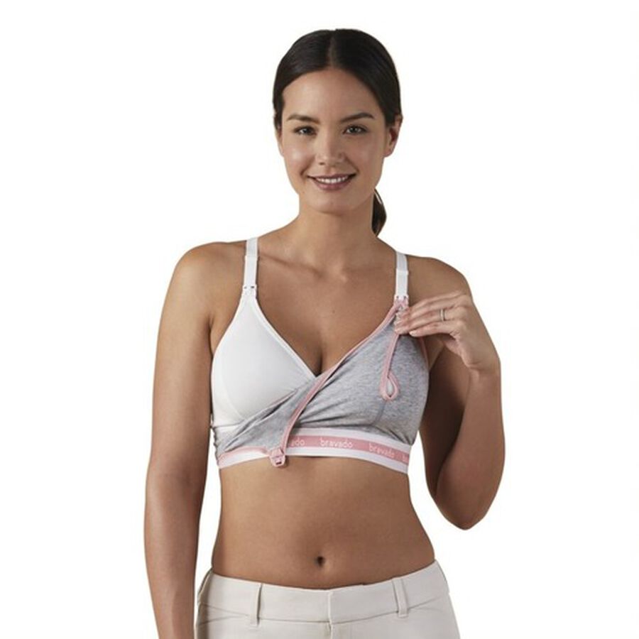 Clip and Pump Hands-Free Nursing Bra Accessory, Dove Heather, , large image number 4