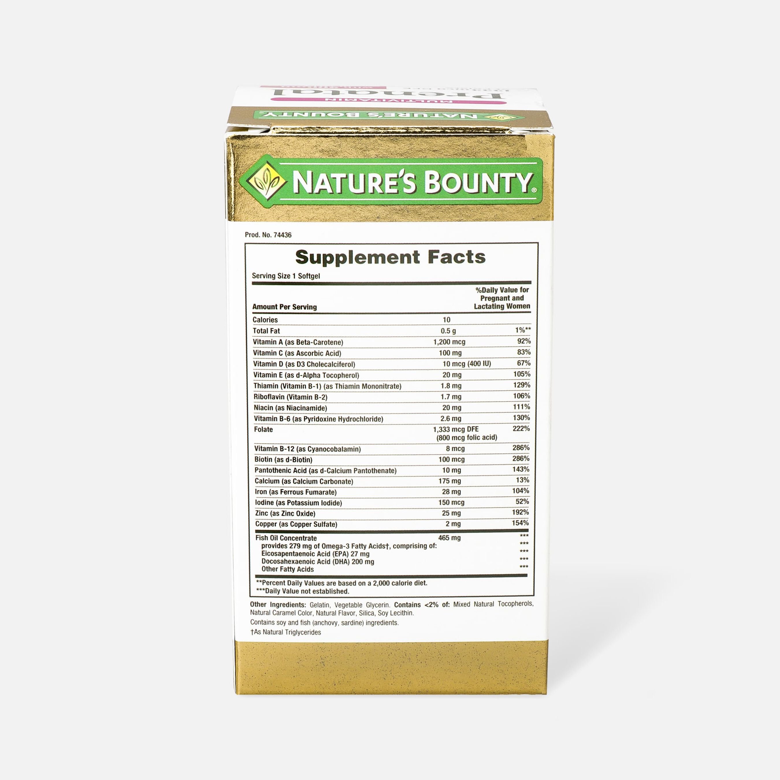 HSA Eligible Nature's Bounty Prenatal Multivitamin Softgels, 60 ct