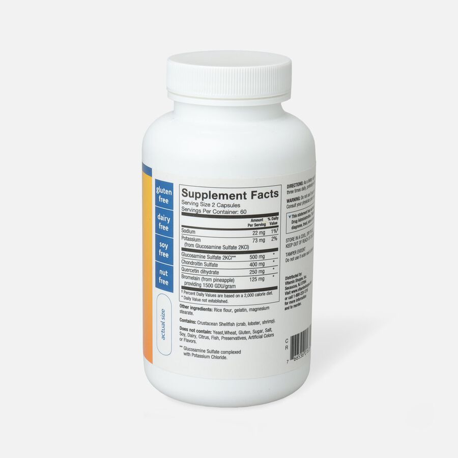 Vitamin Shoppe Glucosamine & Chondroitin With Quercetin & Bromelain Capsules, For Joint Health, 120 ct., , large image number 1