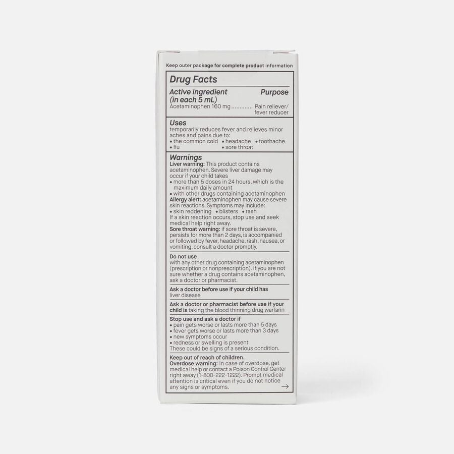 Genexa Kid's Pain & Fever Acetaminophen Oral Suspension, 4 oz., , large image number 2
