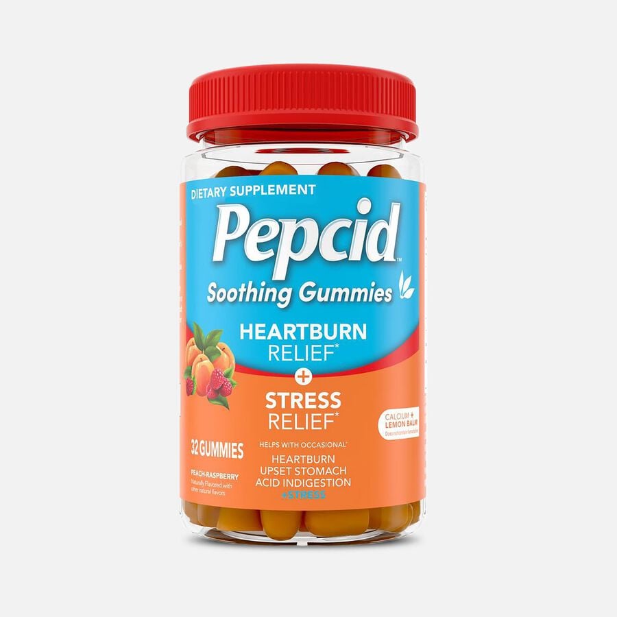 Pepcid Soothies Heartburn & Stress Relief Gummies, Peach Raspberry, 32 ct., , large image number 0