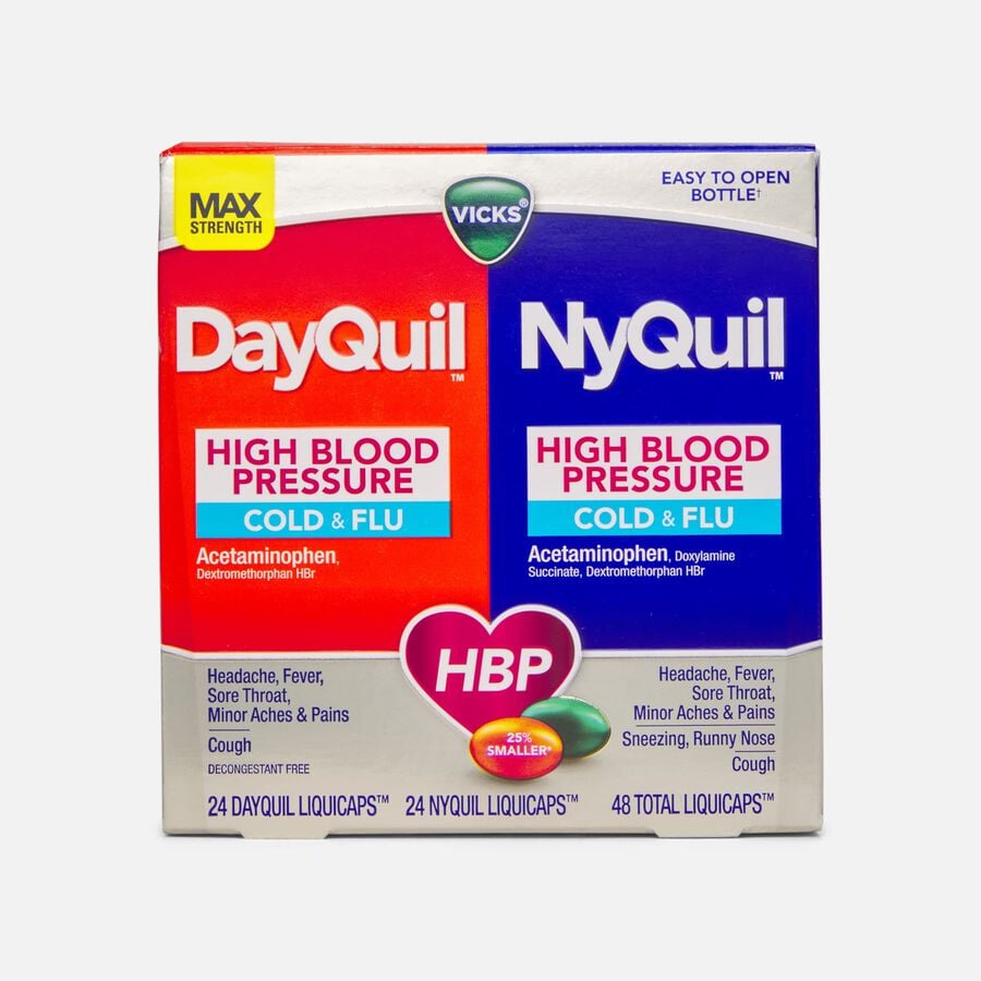 Vicks DayQuil & NyQuil High Blood Pressure Cold & Flu Relief LiquiCaps, 48 ct., , large image number 3