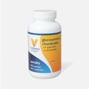Vitamin Shoppe Glucosamine & Chondroitin With Quercetin & Bromelain Capsules, For Joint Health, 120 ct.