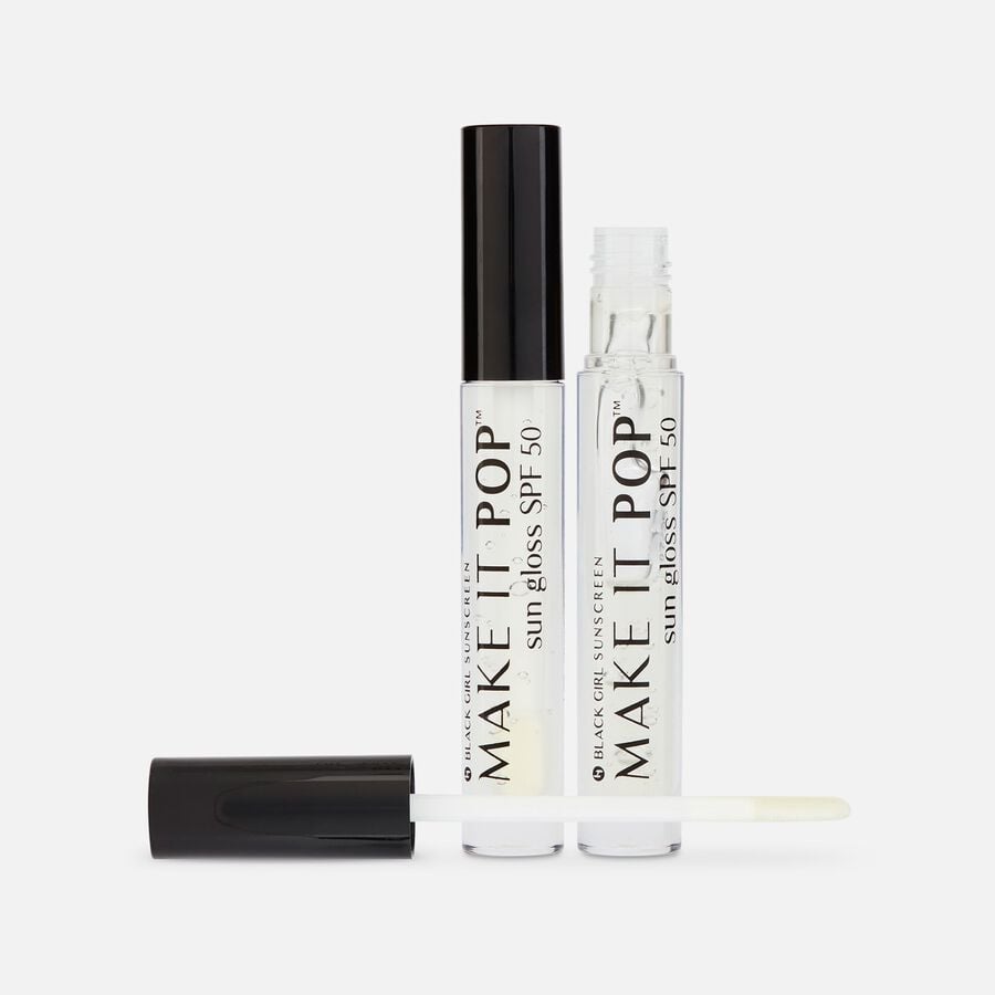 Black Girl Sunscreen Make It Pop Sungloss Sunscreen Lip Gloss, SPF 50, 0.13 fl oz. (2-Pack), , large image number 0