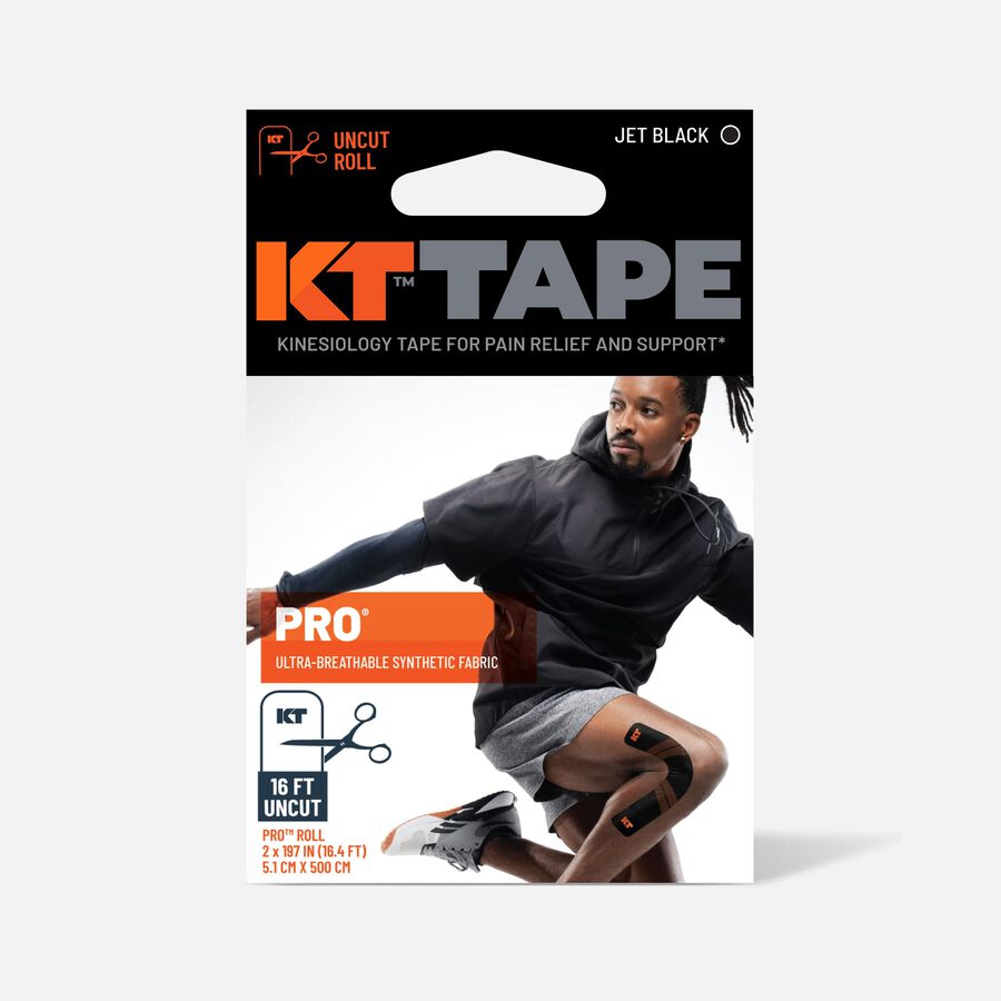 KT Tape Pro Uncut 16 ft roll, Black, Black, large image number 0