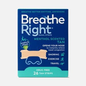 Breathe Right Extra Strength Nasal Strips, Menthol Scented, Tan, 26 ct.