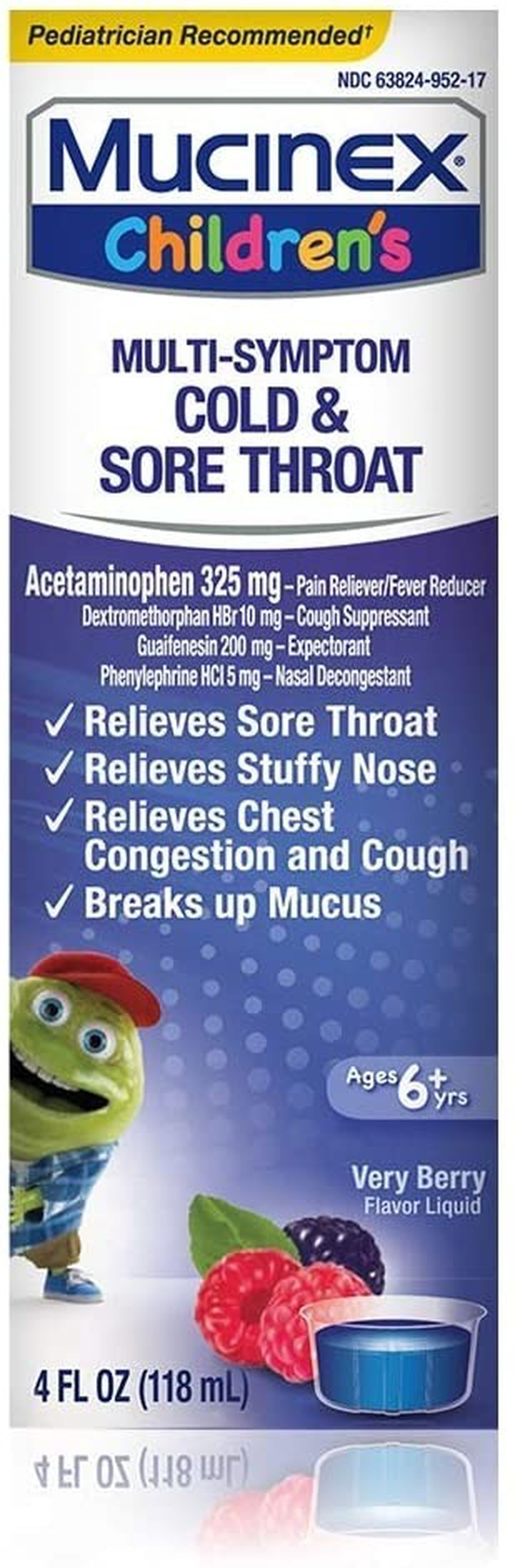 MUCINEX Children's Liquid, MultiSymptom Cold and Sore Throat