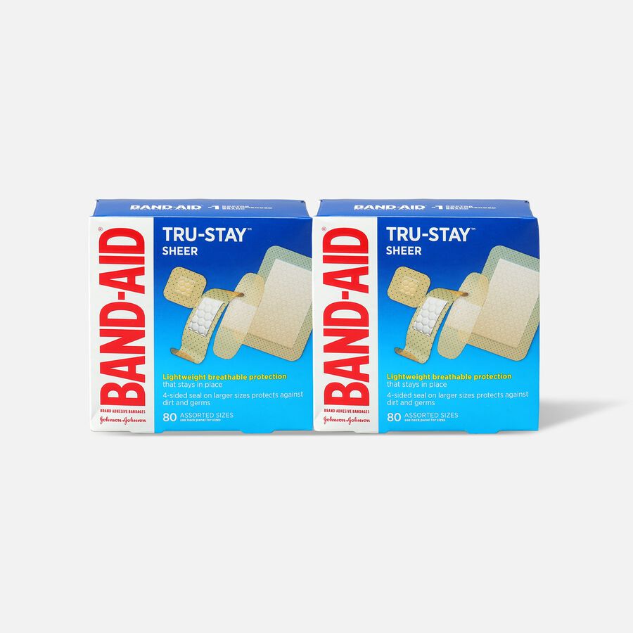 Band-Aid Sheer Adhesive Bandages, Assorted, 80 ct. (2-Pack), , large image number 0