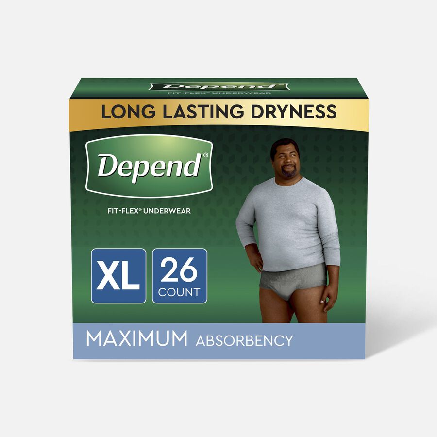 Depend Fit-Flex Max for Men, X-Large, 44"-64", 26 ct., , large image number 0