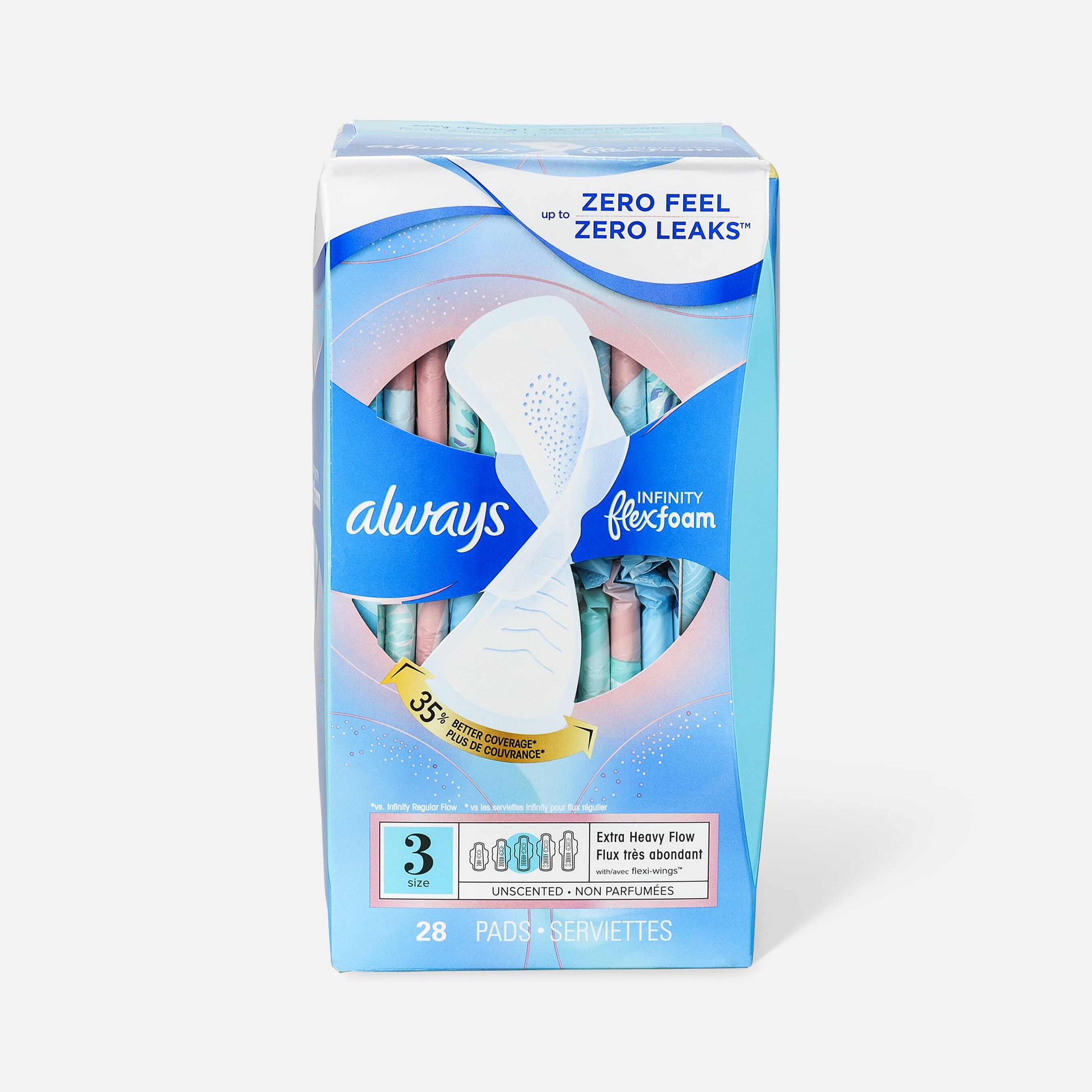 HSA Eligible Always Infinity FlexFoam Pads with Wing, Unscented HSA