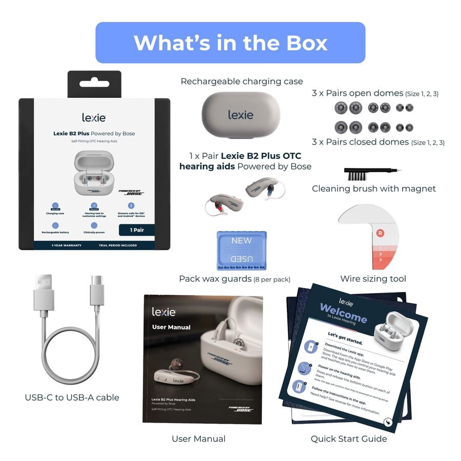 Lexie B2 Plus Self-Fitting OTC Hearing Aids Powered by Bose, , large image number 9