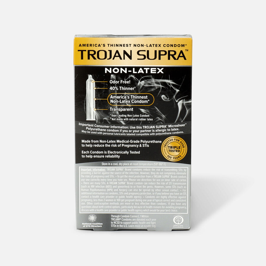 Trojan Supra Microsheer NonLatex Lubricated Condoms, 6 ea