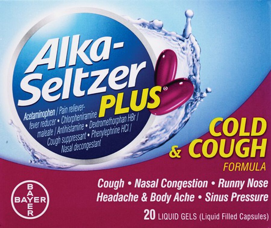 AlkaSeltzer Plus Cold and Cough Liquid Gels, 20ct