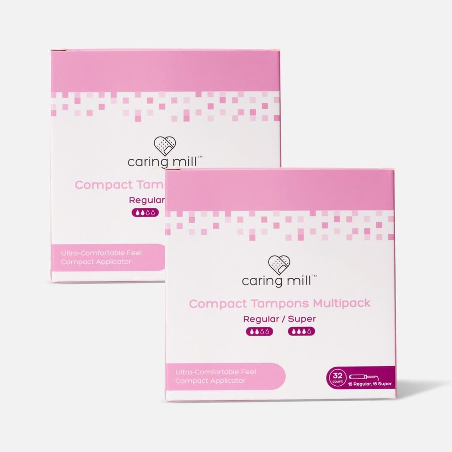 Caring Mill™ Super+Regular Compact Tampons, 32 ct. (2-Pack), , large image number 0