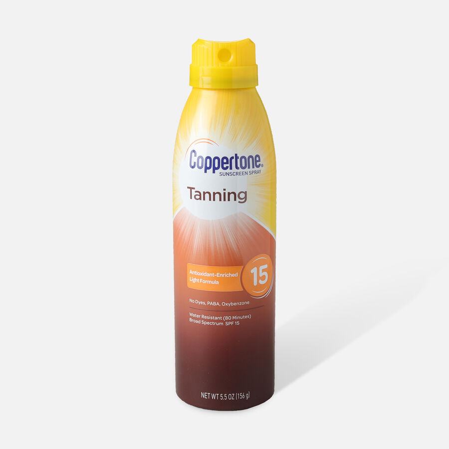 Coppertone Tanning Defend & Glow Sunscreen Spray SPF 15, 5.5 oz