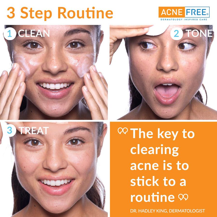 AcneFree Oil Free 24 HR Acne Clearing System, 3 Piece Kit, , large image number 2