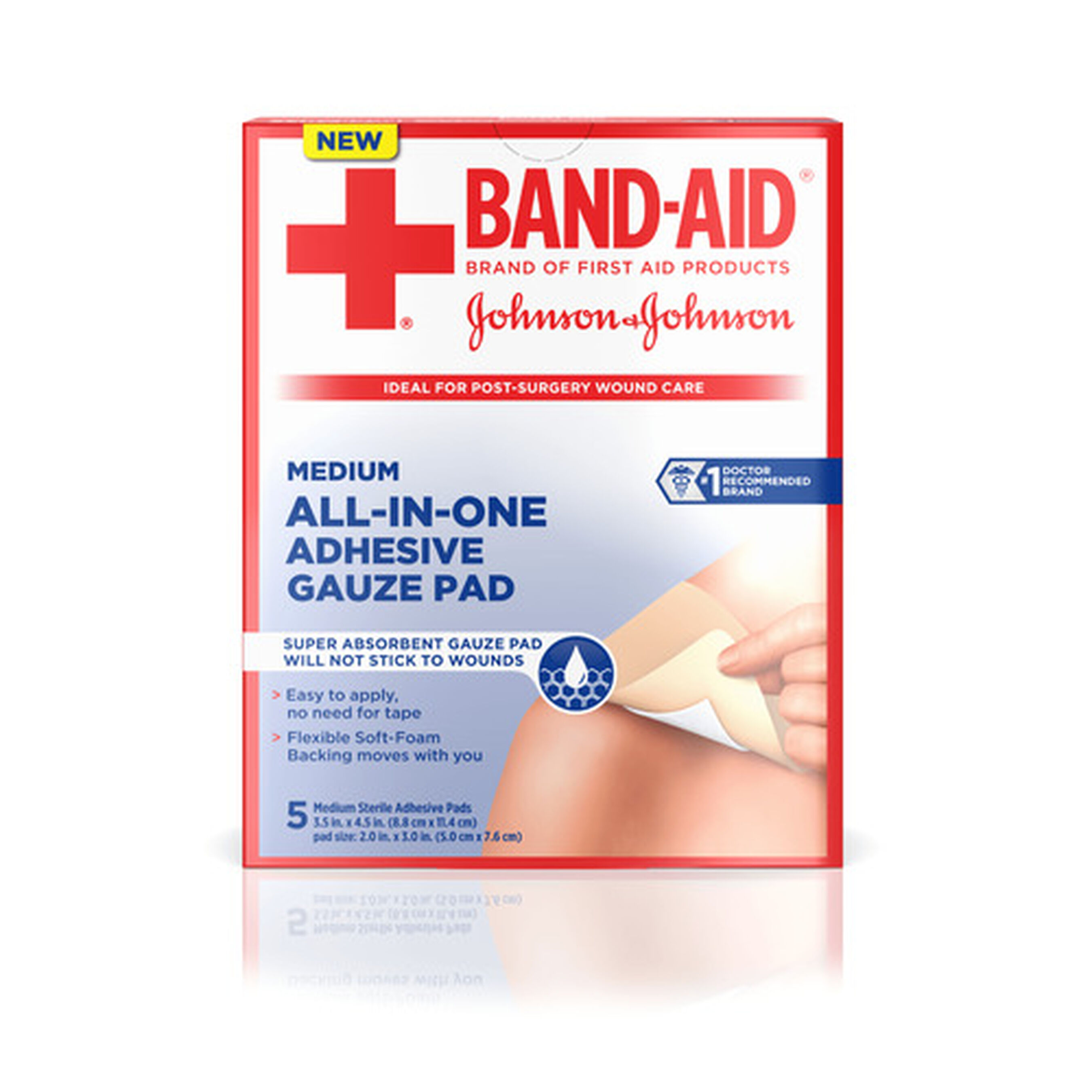 BANDAID® AllinOne Adhesive Gauze Pad