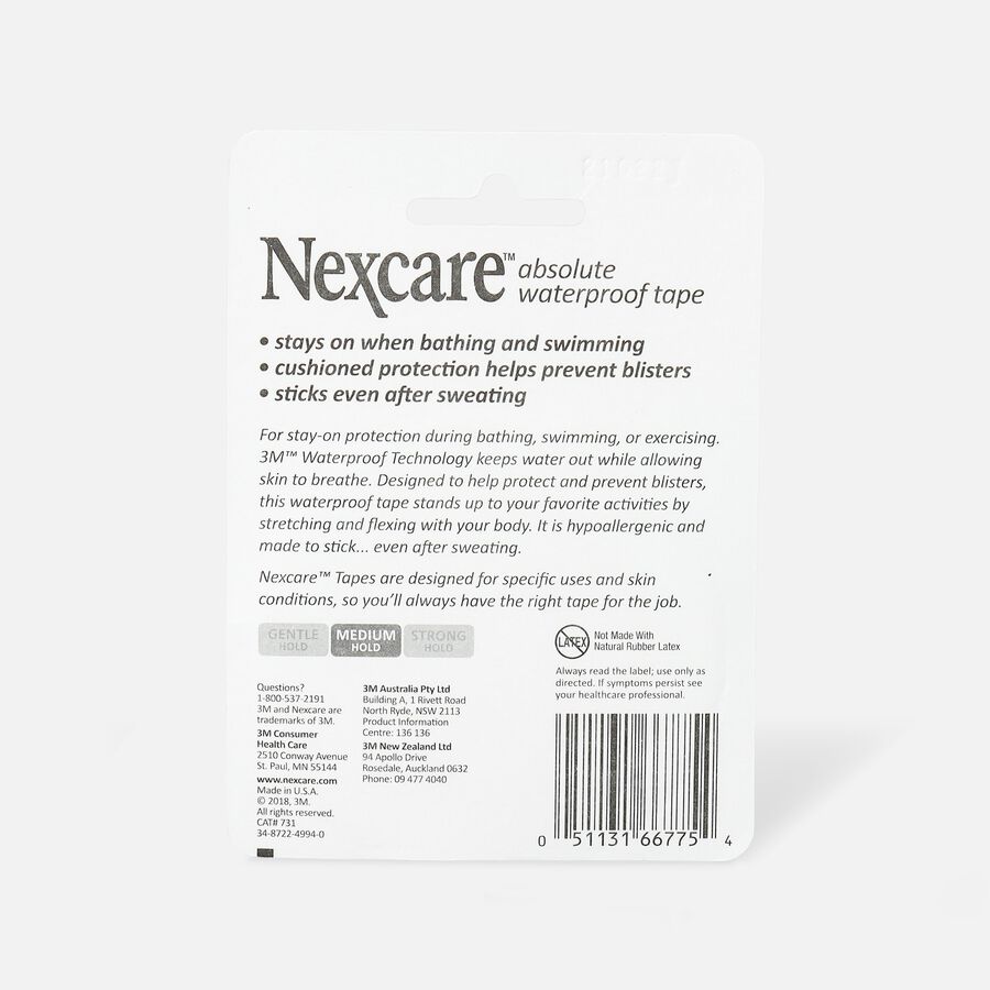 Nexcare Absolute Waterproof Tape, 1" x 5 yds., , large image number 1