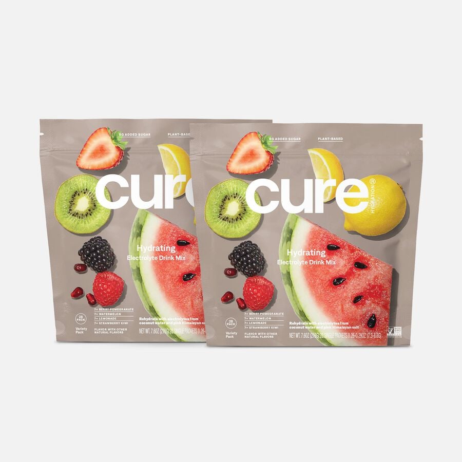 Cure Hydrating Electrolyte Drink Mix Pouches, Variety Pack, 28 ct. (2-Pack), , large image number 0