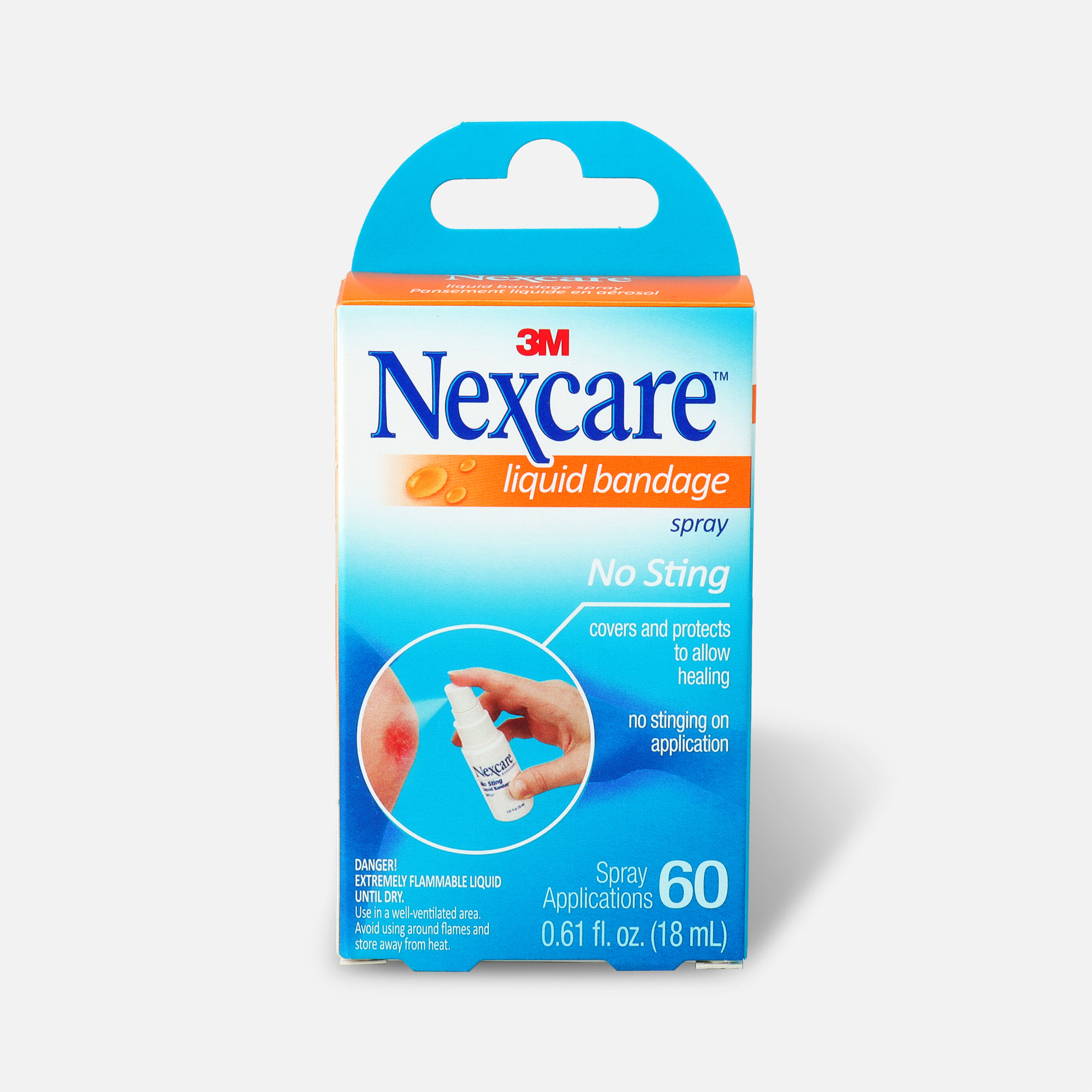 Nexcare No Sting Liquid Bandage Spray, .61 fl oz