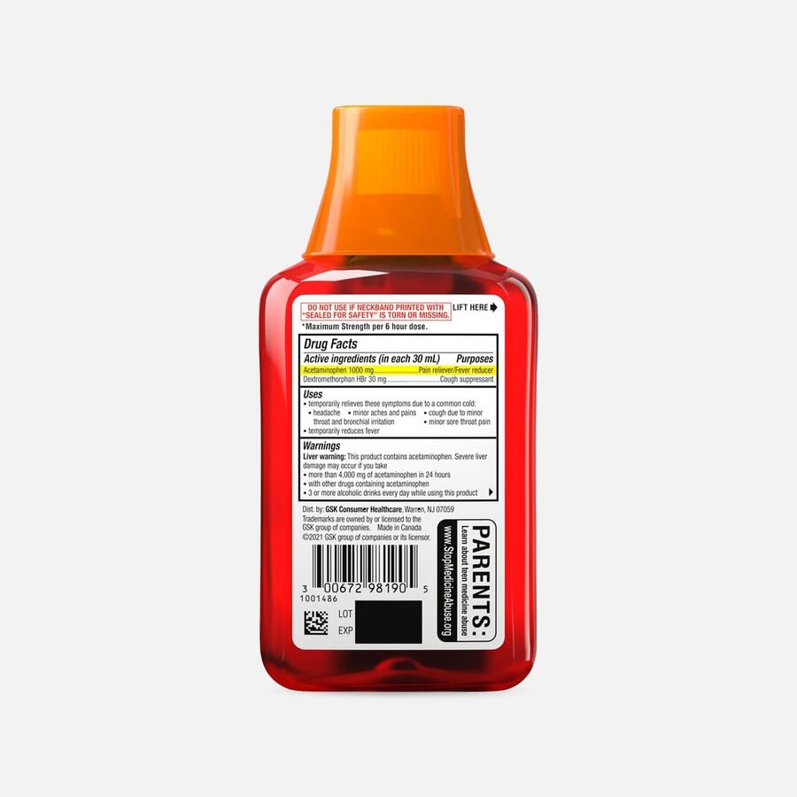 TheraFlu Max Strength Daytime Flu Relief Syrup, Honey Elderberry Flavor, 8.3 fl oz., , large image number 1
