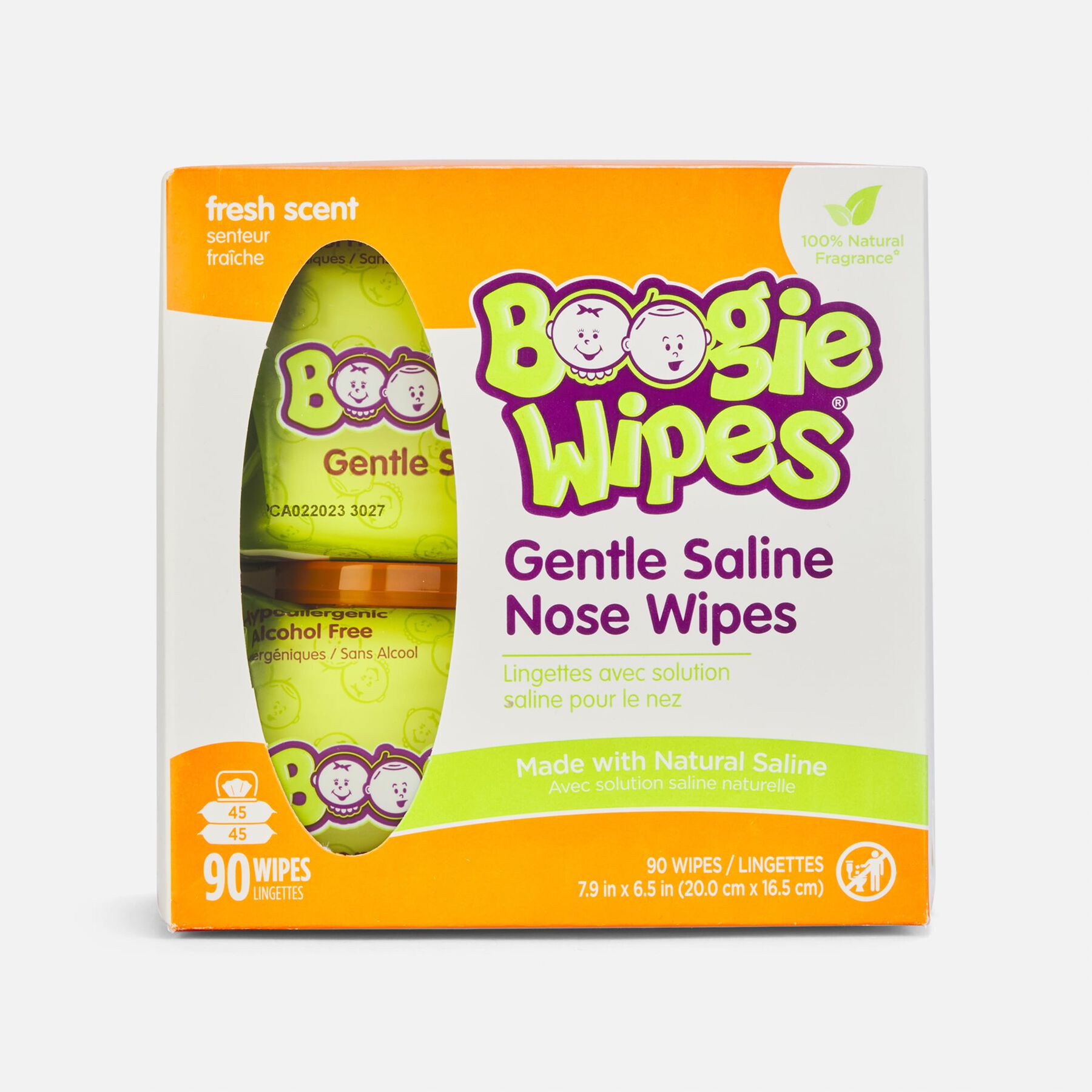 HSA Eligible Boogie Wipes Saline Nose Wipes, Fresh Scent, 45 ct. (2