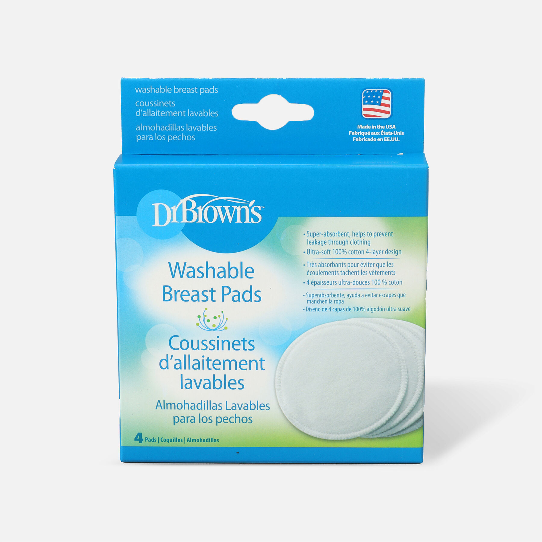 Dr. Brown’s® Washable Breast Pads, 4 Count