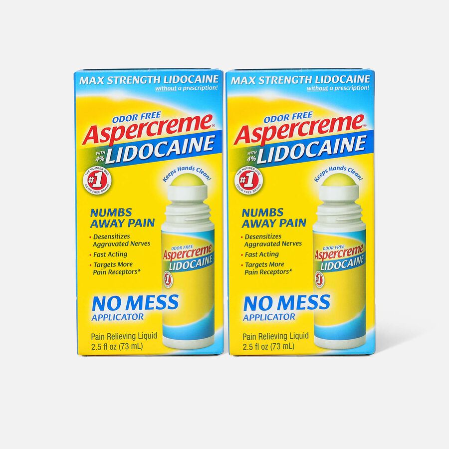 Aspercreme No Mess Roll-On with 4% Lidocaine, 2.5 fl oz. (2-Pack), , large image number 0
