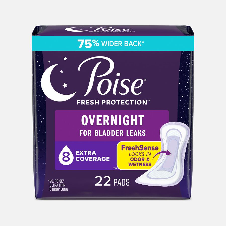 Poise Extra Coverage Pads, Fresh Protection, Long, 22 ct., , large image number 0