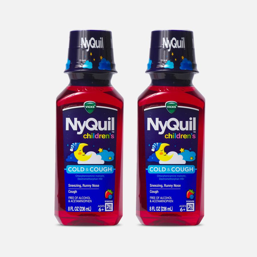 Vicks NyQuil Children's Cold & Cough Liquid, 8 fl oz. (2-Pack), , large image number 0