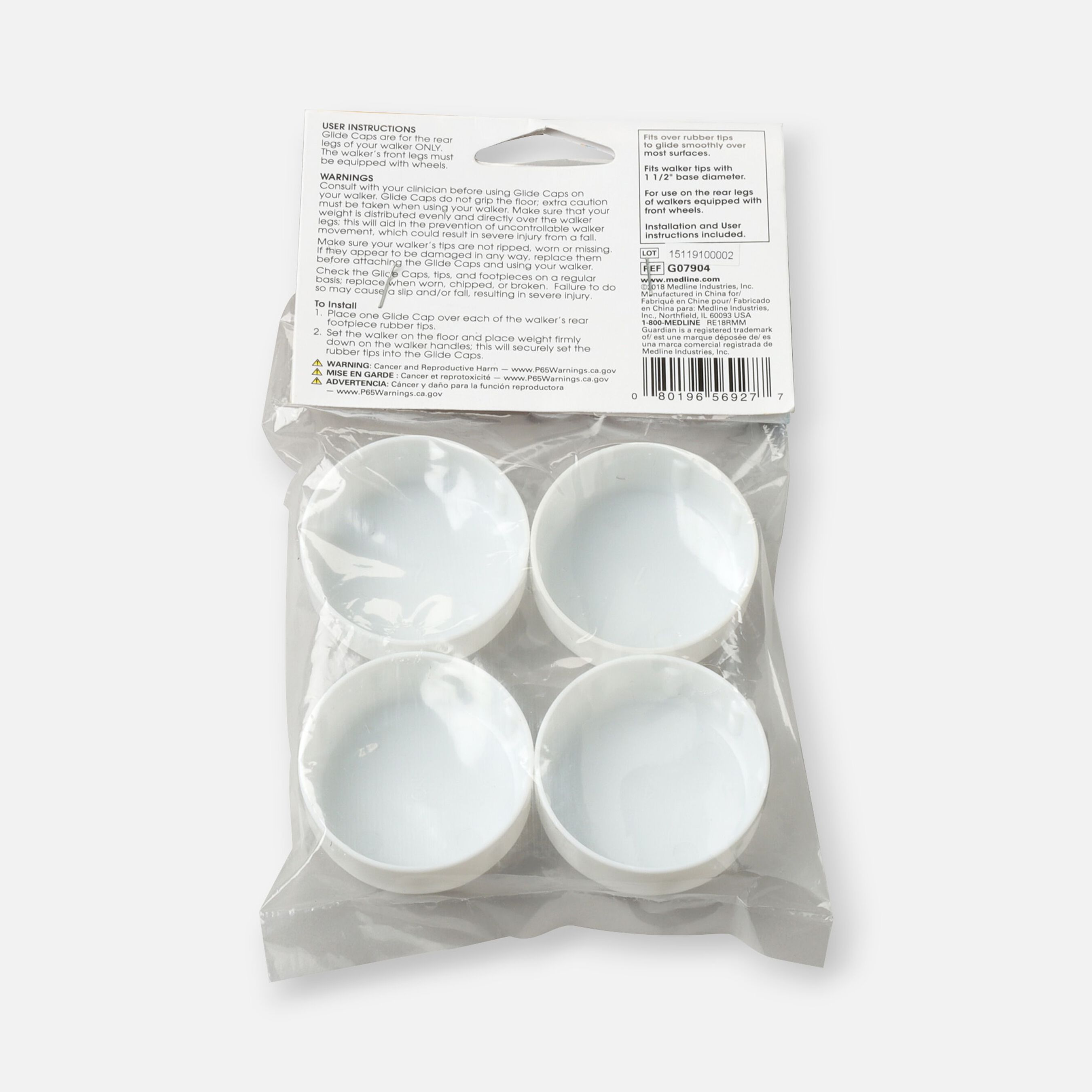 Guardian Walker Glide walker Caps 2 Pairs/ Pack