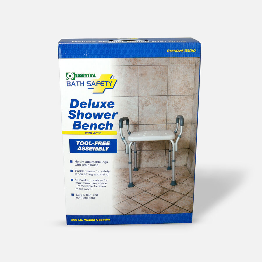 Essential Medical Deluxe Molded Shower Bench with Arms, , large image number 2