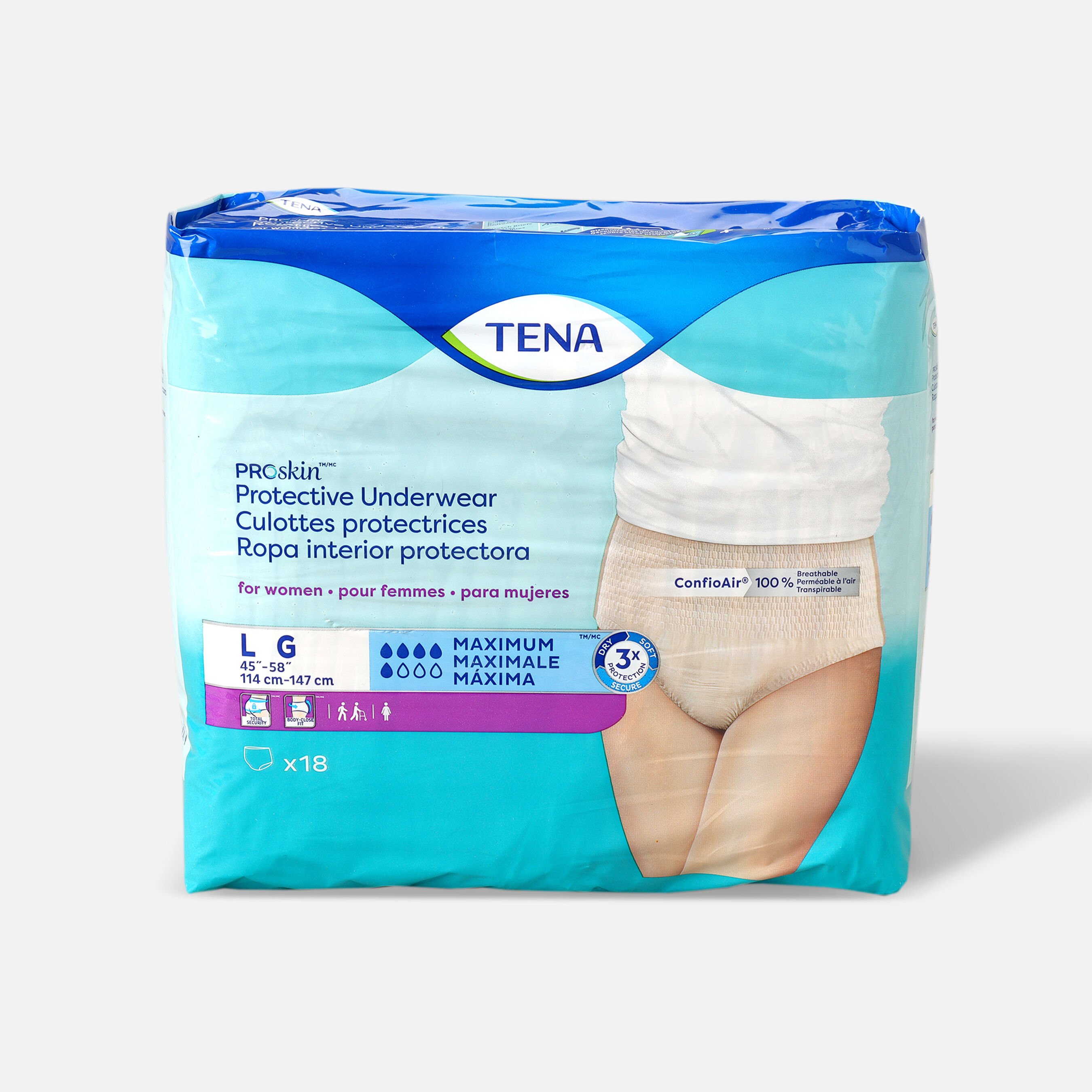 Tena Proskin™ Protective Incontinence Underwear For Women Maximum Absorbency Large 18 Count 