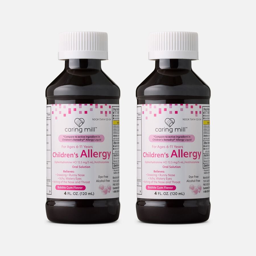 Caring Mill&trade; Children's Allergy Dye-Free Bubblegum Liquid 4 oz. (2-Pack), , large image number 0
