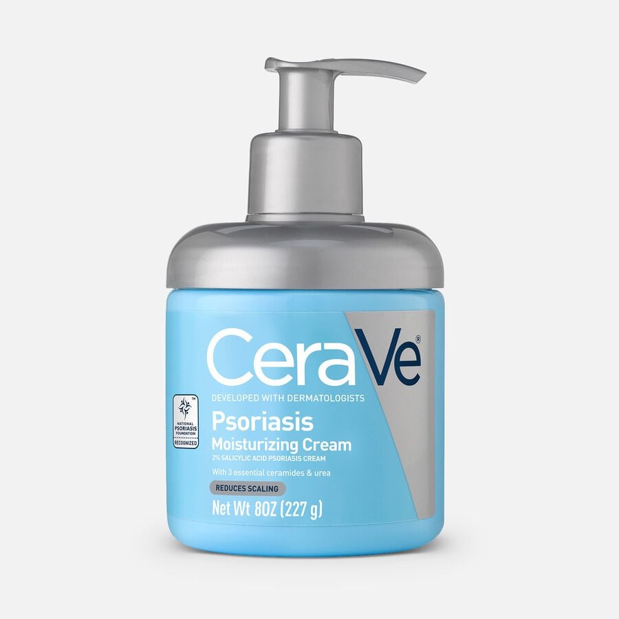 CeraVe Moisturizing Cream for Psoriasis Treatment With Salicylic Acid & Urea for Dry Skin Itch Relief, , large image number 0