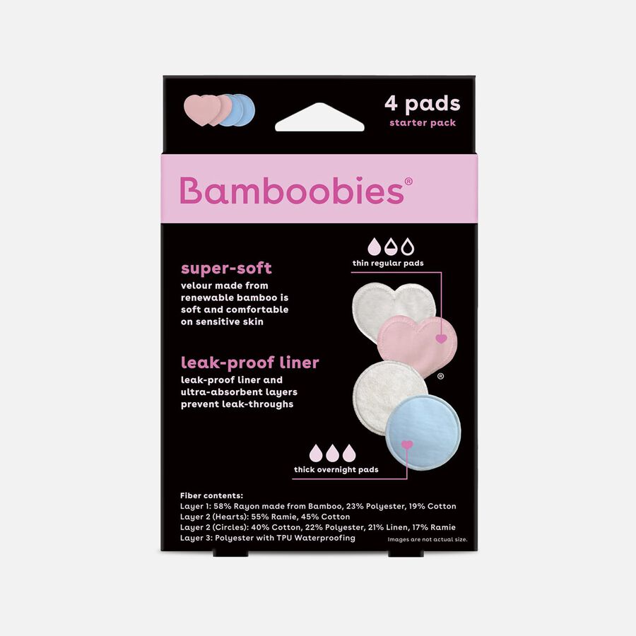 Bamboobies Washable Bamboo Rayon Regular & Overnight Nursing Pads, 4 ct., , large image number 4