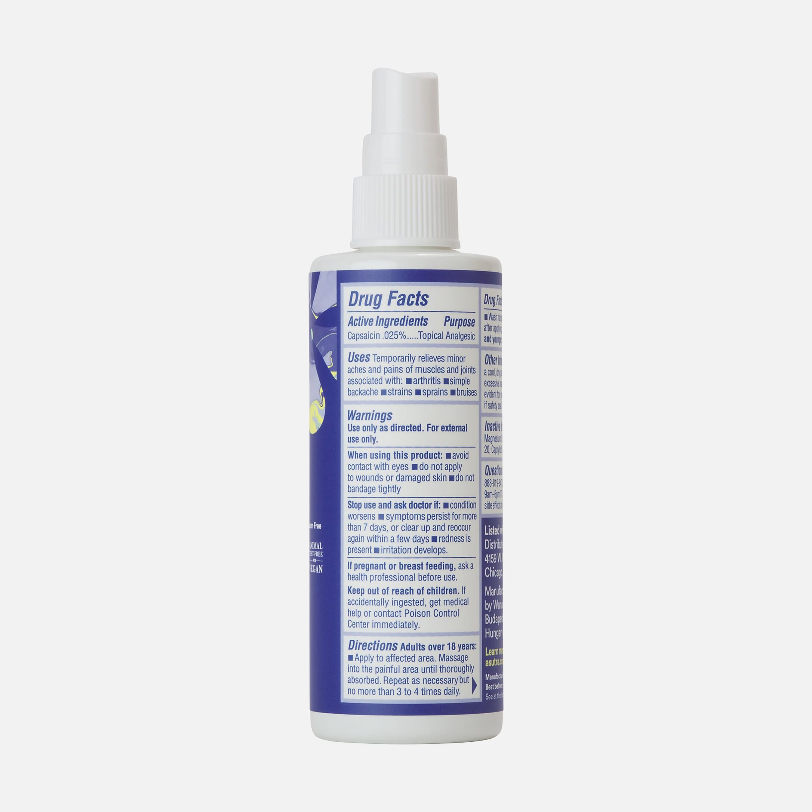 HSA Eligible Asutra Spray Pain Away Magnesium Oil with Capsaicin HSA