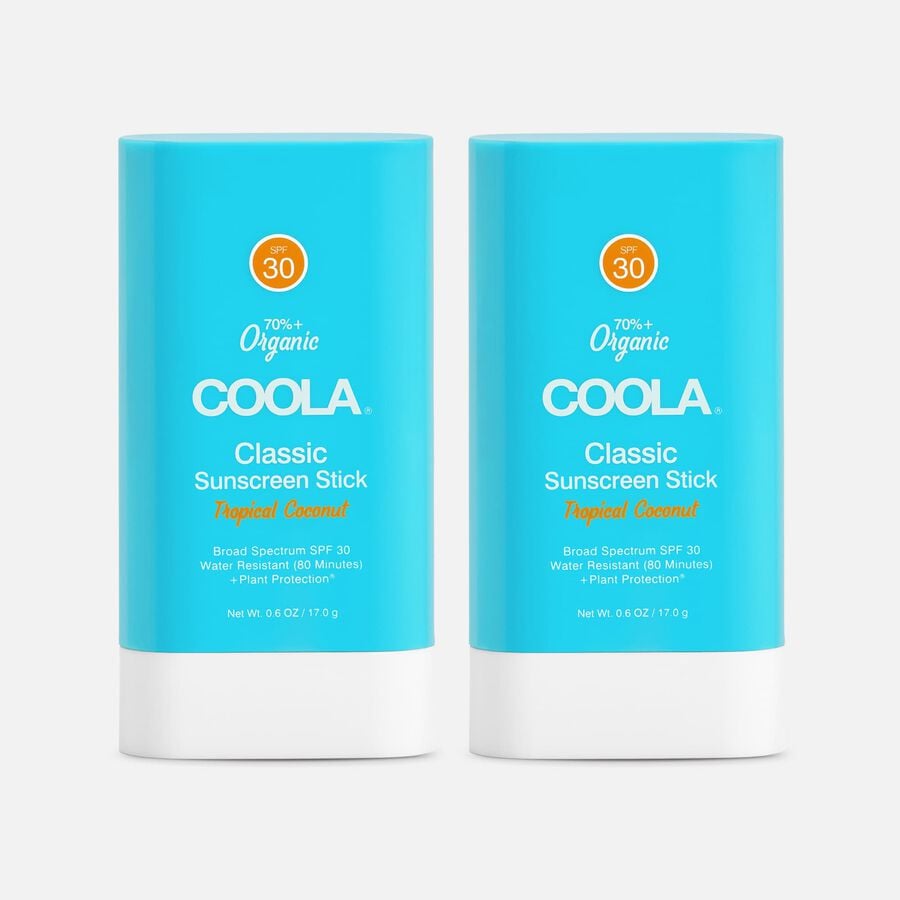 COOLA Classic Organic Sunscreen Face & Body Stick SPF 30 Tropical Coconut (2-Pack), , large image number 0
