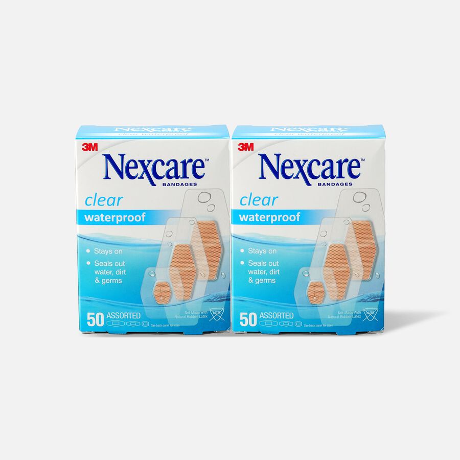Nexcare Waterproof Clear Bandage, Assorted Sizes, 50 ct. (2-Pack), , large image number 0