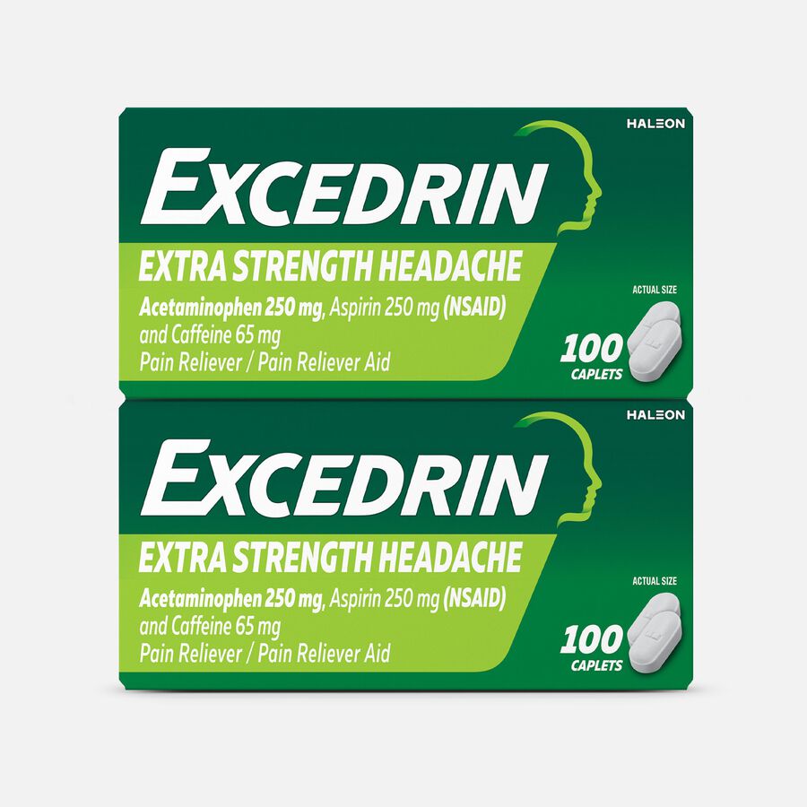 Excedrin Extra Strength Caplets, 100 ct. (2-Pack), , large image number 0