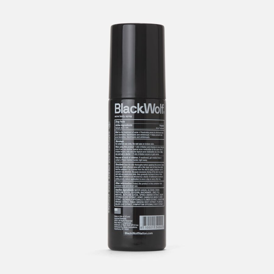 HSA Eligible Black Wolf Acne Body Spray, 4 fl. oz. HSA Eligible