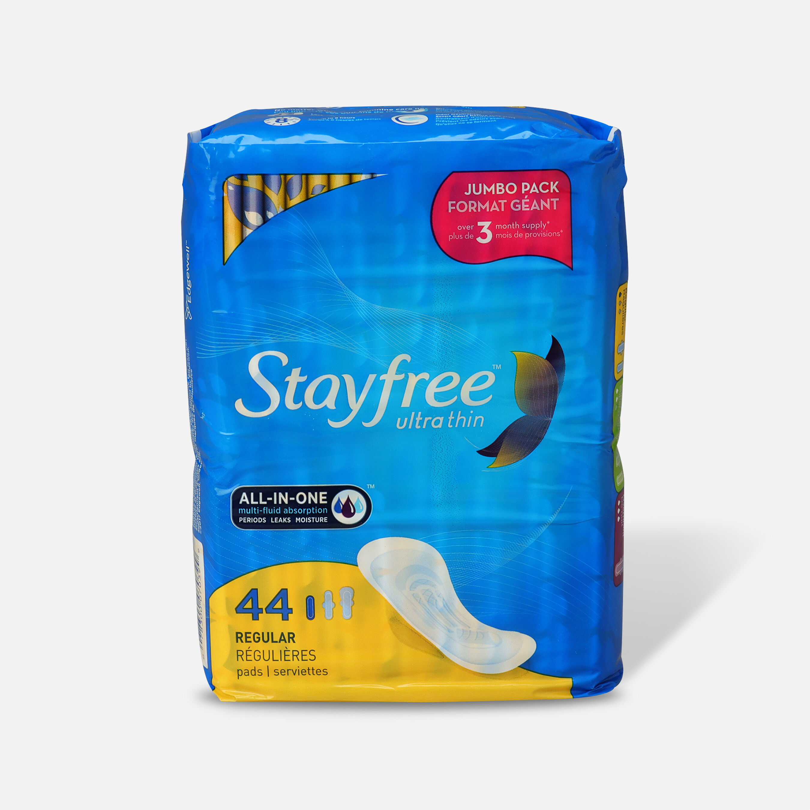 Stayfree Ultra Thin Pads Regular, 44ct