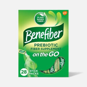 Benefiber On The Go Prebiotic Daily Fiber Supplement Powder Sticks, For Digestive Health, Unflavored, 28 ct.