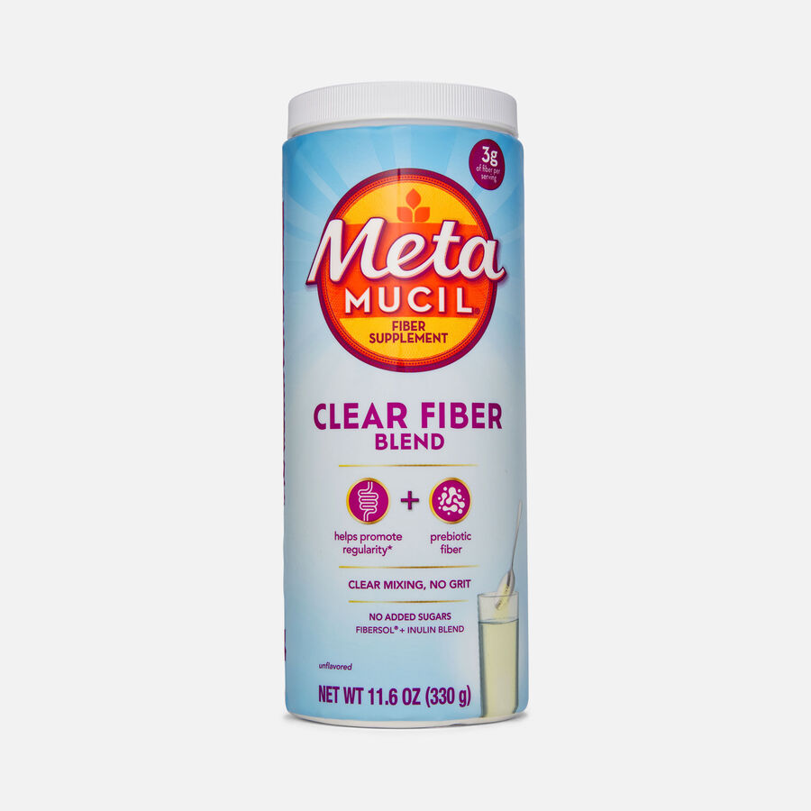 Metamucil Clear Fiber Blend Powder, Unflavored, 11.6 oz., , large image number 0