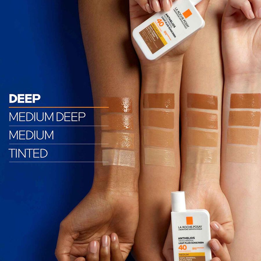 La Roche-Posay Anthelios Mineral Tinted Light Fluid Face Sunscreen, SPF 40, Deep, 1.7 fl oz., Deep, large image number 4
