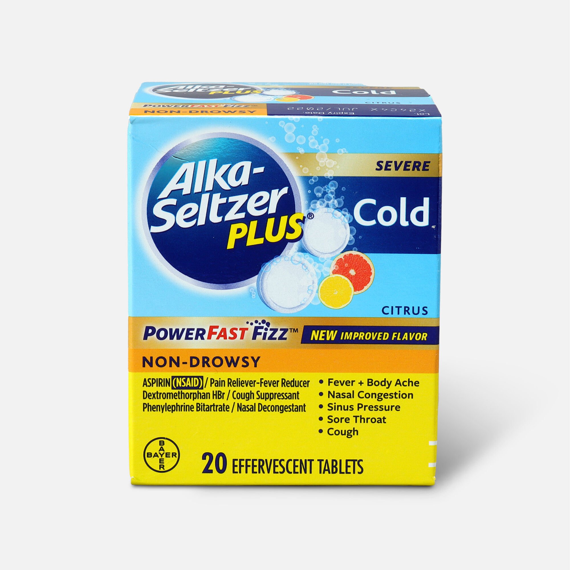 Alka-Seltzer Plus Severe Cold Powerfast Fizz Effervescent Tablets ...