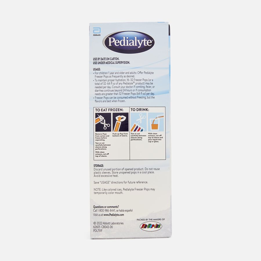 Pedialyte Freezer Pops, Assorted Flavors, 16ct. / 2.1 oz., , large image number 3